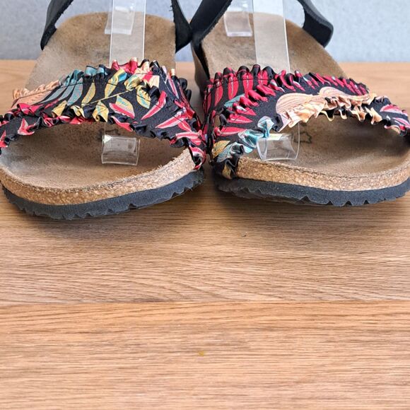 Birkenstock Papillio Sandals 37 US Size 6 Narrow Floral Frill Lola Wedge Strappy - Picture 8 of 11